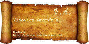 Vidovics András névjegykártya